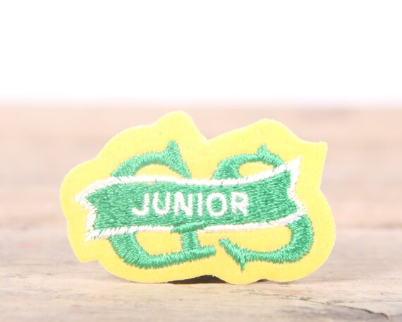 Vintage Girl Scout Patch / 1970's-80's Scout Patch / Green Yellow Junior Patch / Old Stock Scout Patch / 1.5" Girl Scouts Patch /Scout Badge
