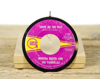 Vintage Martha Reeves And The Vandellas "Show Me The Way" Vinyl Record Christmas Ornament from 1967 / Holiday Decor / Funk, Soul