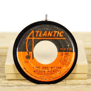 Vintage Wilson Pickett &quot;Fire And Water&quot; Record Christmas Ornament from 1971 / Holiday Decor / Music Gift Present / Funk, Soul
