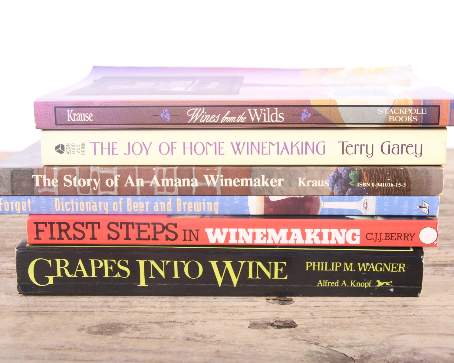 Vintage Wine Books / Old Books Vintage Books / Brewing Decorative Books