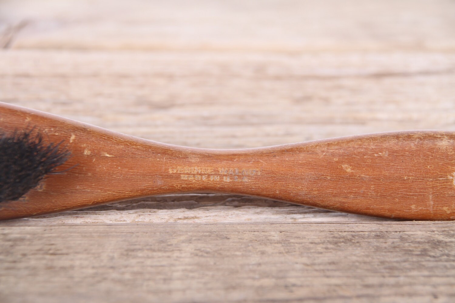 Antique Shoe Brush / Walnut Wood Boot Brush / Shoe Polishing Brush