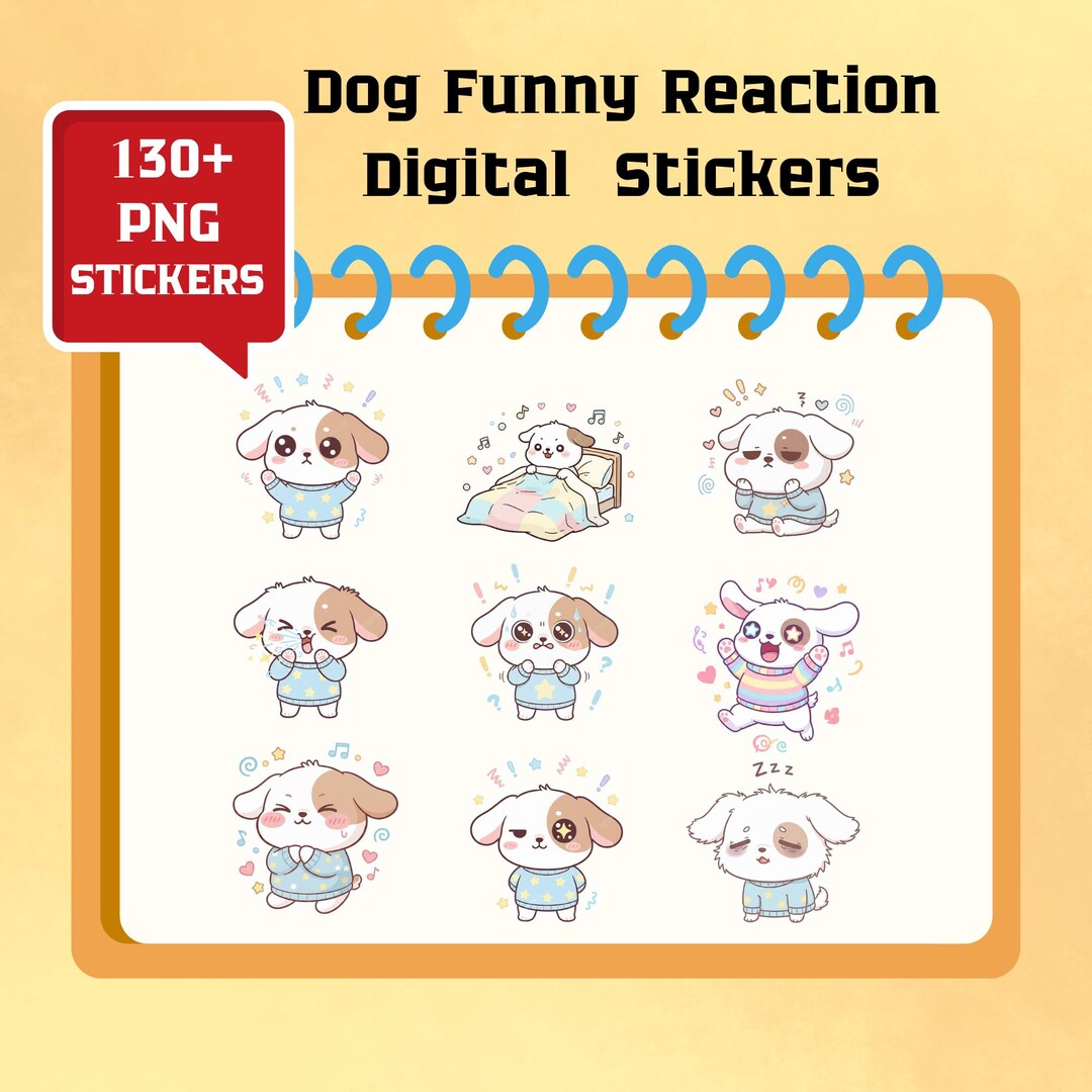 Cute Kawaii Dog Digital Stickers Pack – 130+ Printable Adorable Puppy ...