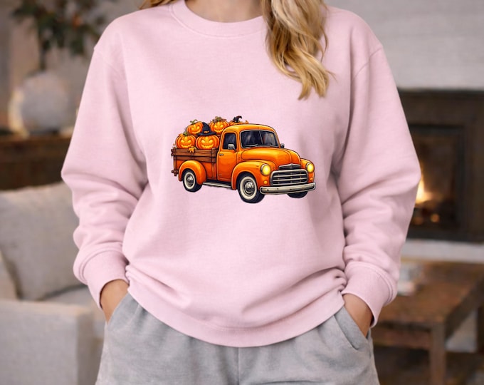 Vintage Pumpkin Truck Sweatshirt | Fall Harvest Crewneck
