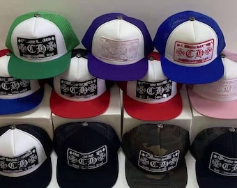 Gorra de camionero con bordado de cruz gótica / Gorra ajustable de malla con cierre a presión