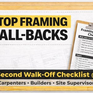 Framing Layout Checklist for Carpenters | Avoid Callbacks & Framing Errors | Construction Site Checklist PDF