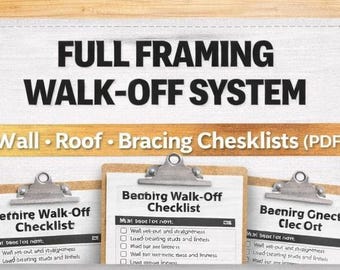 Framing Walk-Off Checklist Bundle for Carpenters | Wall, Roof & Bracing | PDF