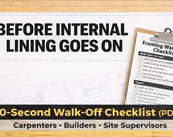 Framing Walk-Off Checklist for Carpenters | Before Linings Go On | Site Inspection PDF