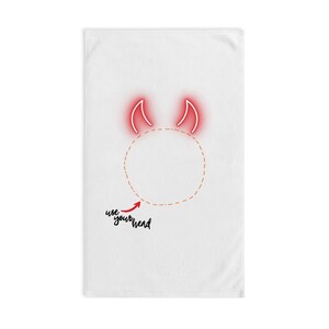 Neon Devil Horns Hand Towel | Use Your Head Design