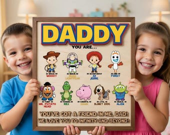 Toy Story Father's Day Gift, Personalized Daddy Wood Sign, Woody Buzz Lightyear Disney Dad Gift, Custom Nursery Decor, Infinity and Beyond