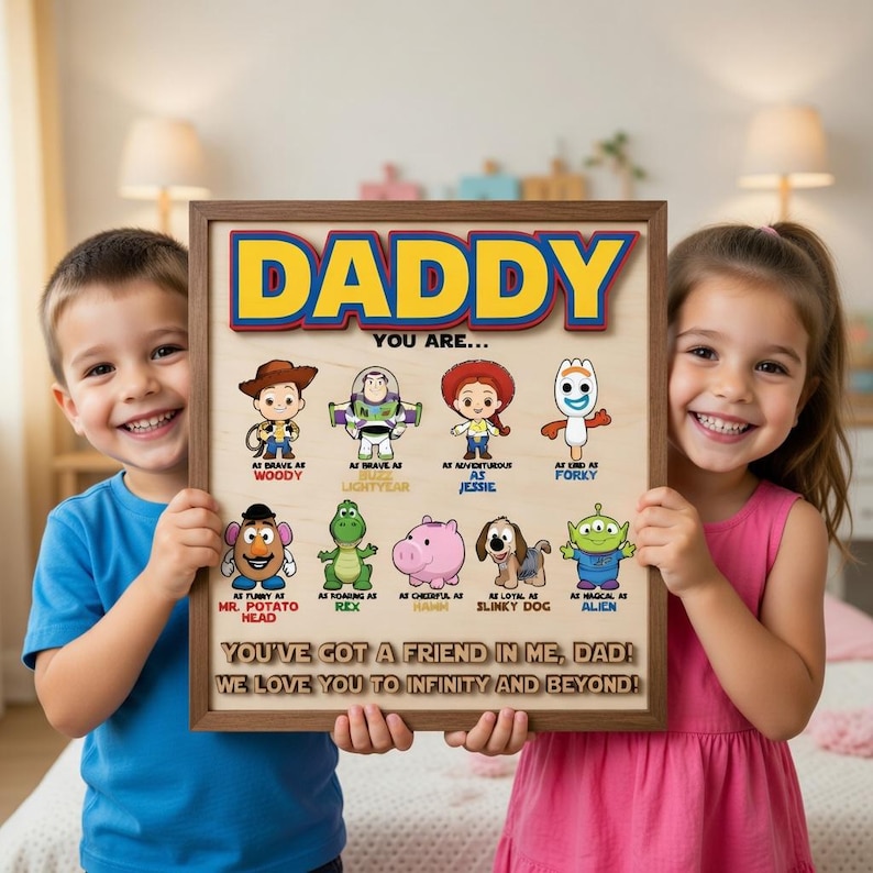 Toy Story Father's Day Gift, Personalized Daddy Wood Sign, Woody Buzz ...