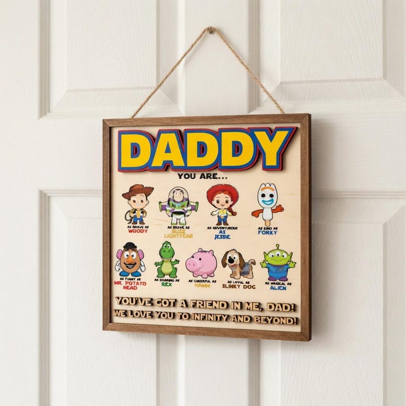 Toy Story Father's Day Gift, Personalized Daddy Wood Sign, Woody Buzz ...