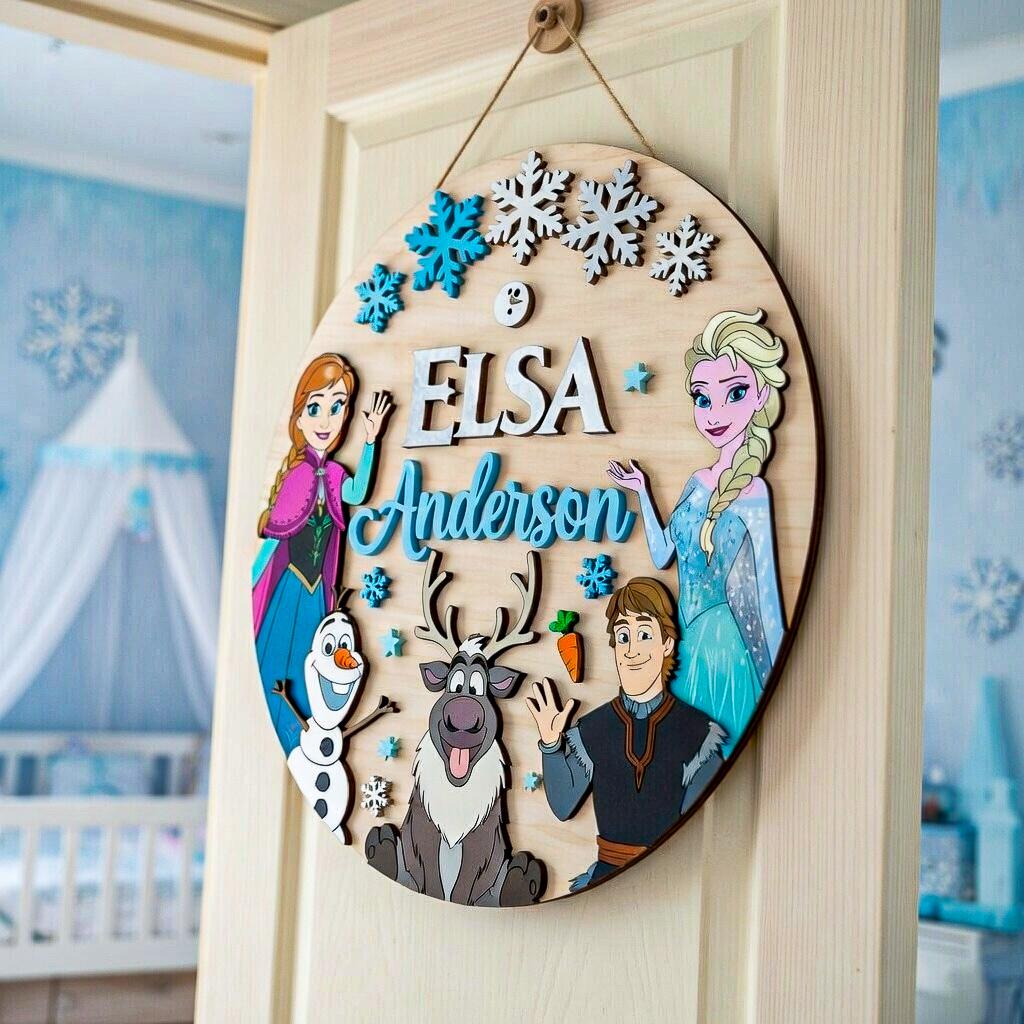 Frozan Name Custom Frozen Name Sign for Girl Room Decor, Personalized Elsa Anna ...