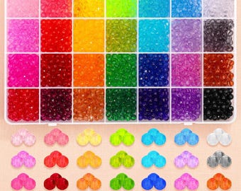 1820 piezas de cuentas acrílicas de cristal facetadas bicónicas para la fabricación de joyas (6 mm)