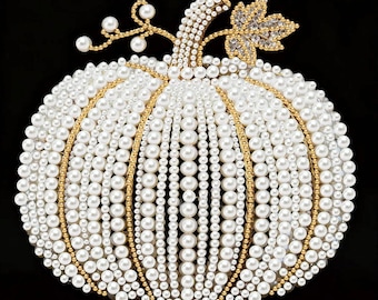 Kit de pintura de diamantes de calabaza, kit de arte de diamantes de Halloween, lienzo de arte de gemas de otoño, pintura de diamantes DIY para adultos principiantes, regalo de manualidades de calabaza