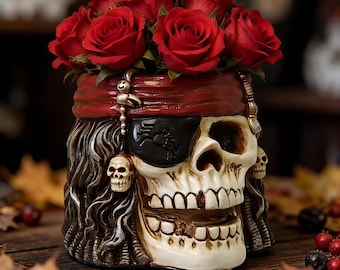 Maceta con forma de calavera, maceta con forma de calavera, cuenco con forma de calavera