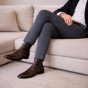 ankle boots with formal dress mens Formal looks with men's ankle boots: Dress with character