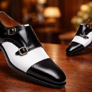 Men Black and White Dress Shoes - Etsy Men Black and White Dress Shoes - Etsy