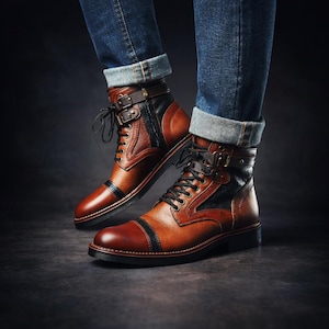 Vintage Cap Toe Boots Men - Etsy