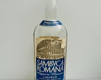 Vintage Sambuca Romana Liquor Bottle. Vintage Spirits Bottle.  Collectible Bottle. Vintage Glass. Sambuca Romano Liquore Classico.