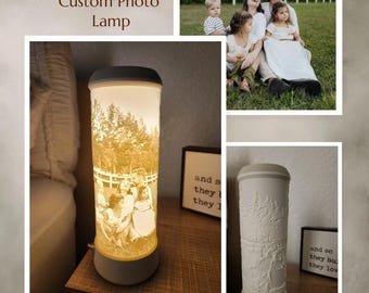 Personalized Photo Lamp, Custom Picture Night Light, LED Photo Gift, Anniversary Gift for Couples, Mom Dad Gift, Lithophane Lamp