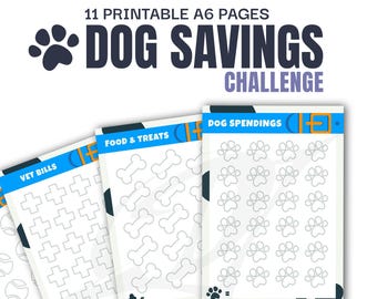 Hundespar-Challenge A6 Einsätze | Pet Funds Tracker (PDF PNG Download) | Hund Eltern Geschenk
