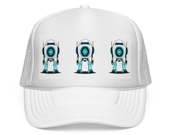 Retro Robot Trio Trucker Cap Vintage Sci Fi Robot Illustration