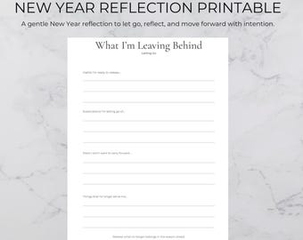 Noworoczne refleksje do druku | Dziennik refleksji na koniec roku | Puść wodze fantazji | Chrześcijański Nowy Rok do druku | Minimalistyczna strona planera