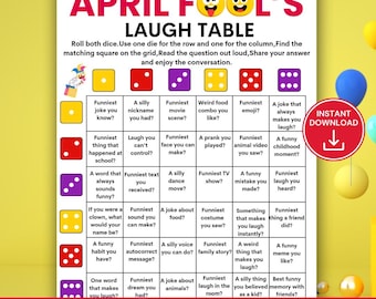 April Fools Laugh Table Game, Funny Talk Table Dice Game, Printable April Fools Party Game, Icebreaker Game for Kids Adults, Fun Activity