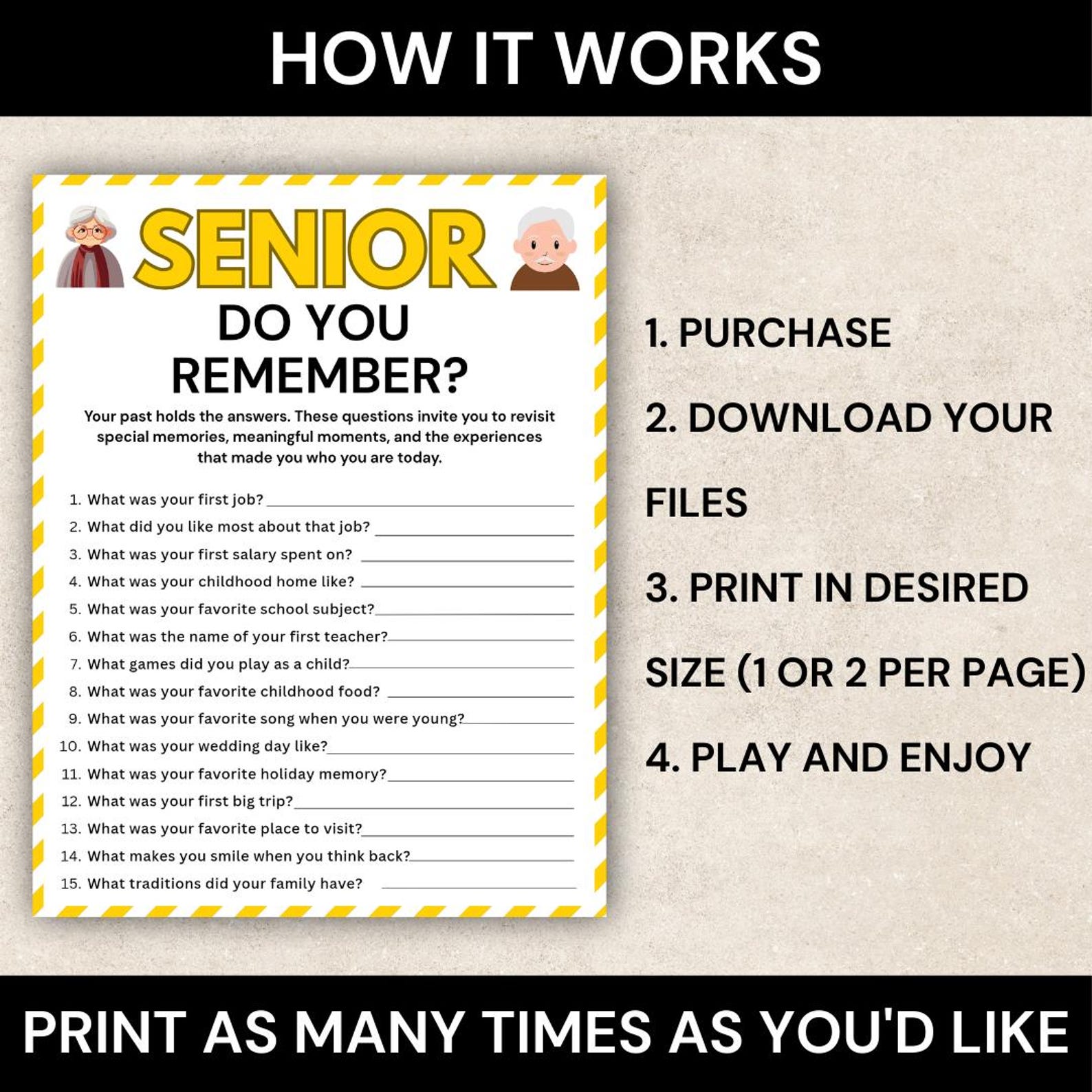 Senior Reminiscence Game, Do You Remember Game, Memory & Conversation ...
