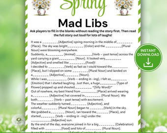 Spring Mad Libs Game, Printable Spring Party Game for Kids & Adults ...