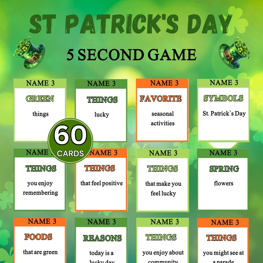 St Patrick’s Day 5 Second Game, Fun St Patricks Day Game for Kids ...