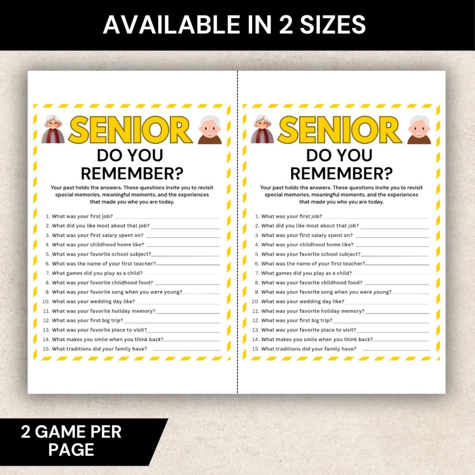 Senior Reminiscence Game, Do You Remember Game, Memory & Conversation ...