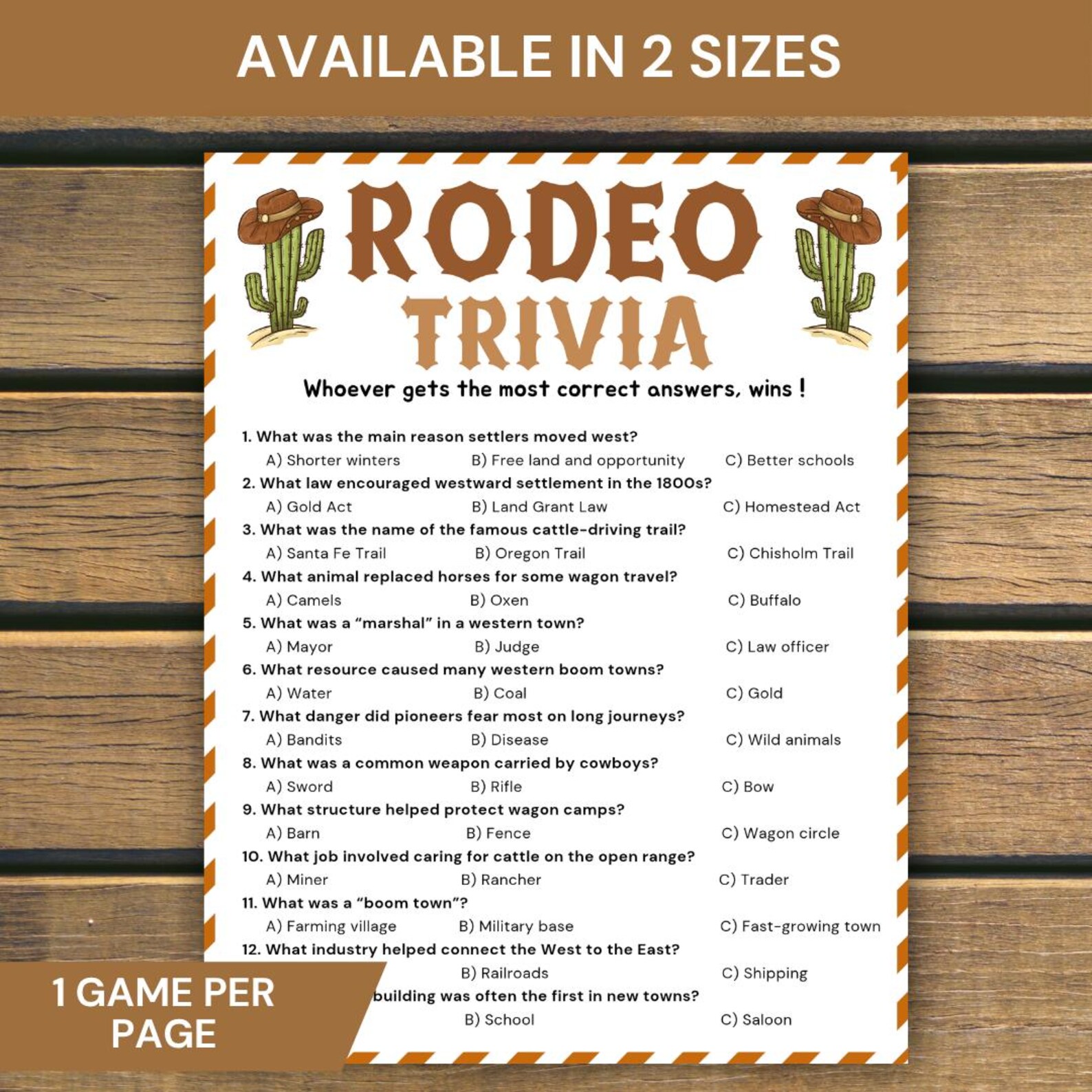 Rodeo Riddles Rodeo Trivia Game, Printable Western Theme Party Quiz, Cowboy Trivia ...