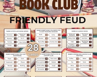 Book Club Friendly Feud Game Printable, Book Club Party Game, Family Feud Style Book Game, Literary Trivia Game, Reading Group Icebreaker