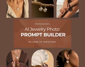 Jewelry photo Prompt Builder, Midjourney Prompts, Product photography, Ai image generator, Ai prompt template, Ai Photo generator, Tool