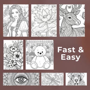Midjourney prompt builder for coloring pages displayed as a digital tool, allowing users to create AI prompts for adult coloring book, coloring book for adults, animal coloring book and custom coloring book designs. Professional prompt generator used for creating unique adult coloring books for women, KDP coloring book interiors and digital coloring pages, compatible with Midjourney prompts, Stable Diffusion, Canva AI and Adobe Firefly.