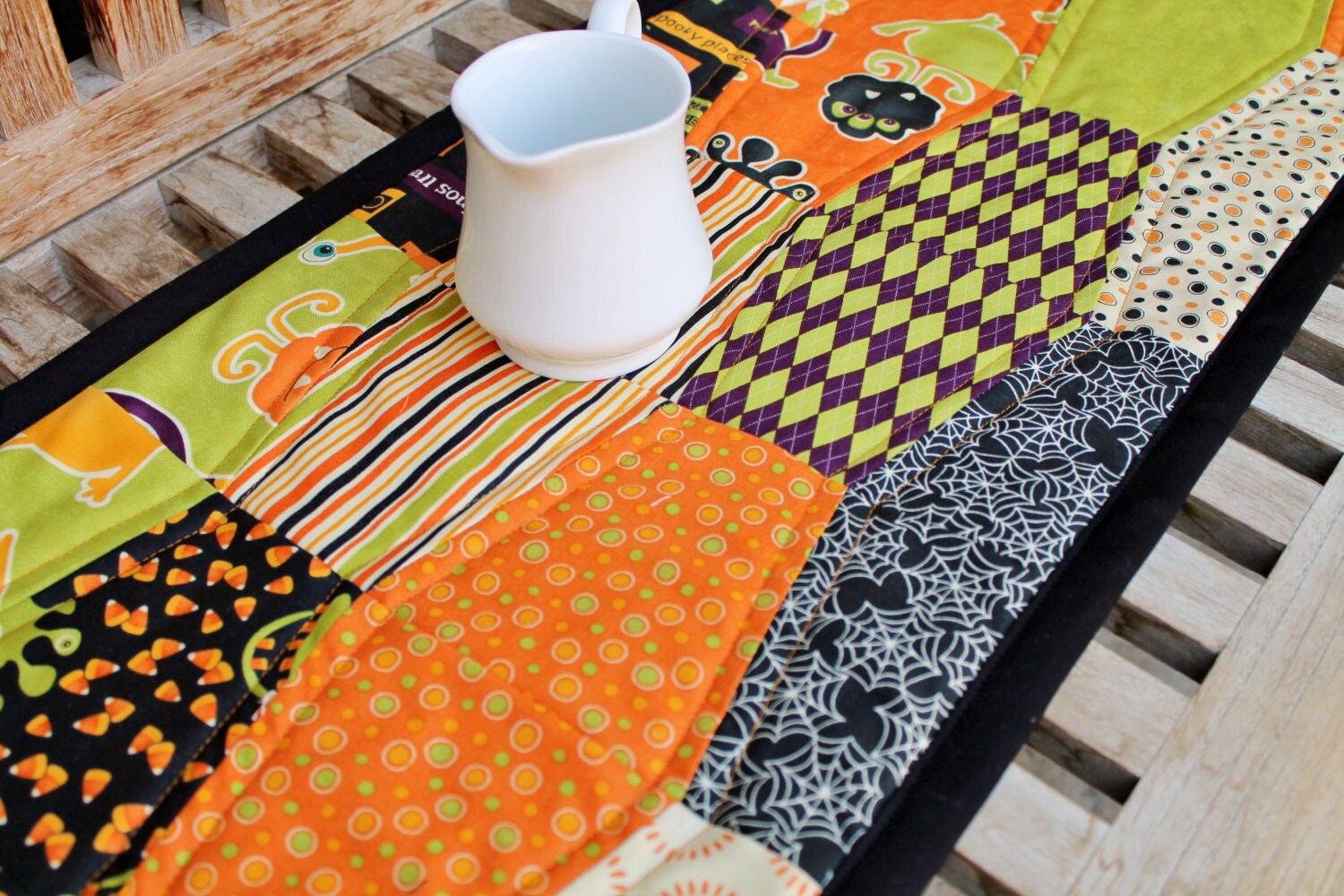 Monster Bash Halloween Hexagon Quilted Table Topper - Etsy