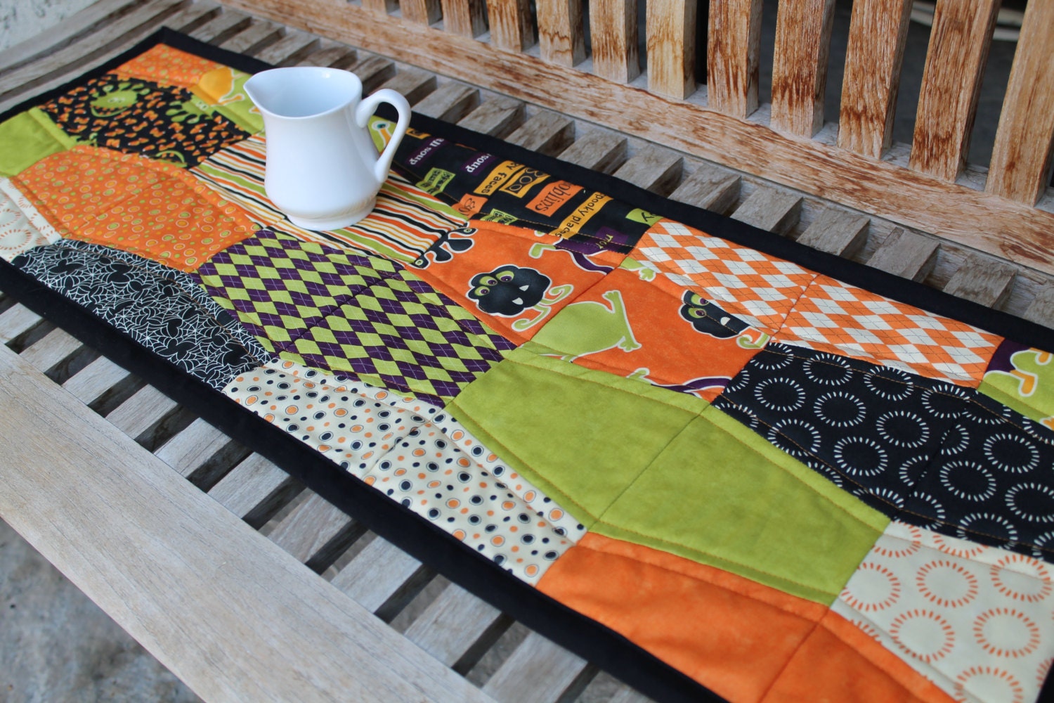 Monster Bash Halloween Hexagon Quilted Table Topper - Etsy