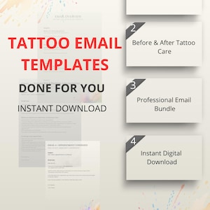 Tattoo Client Email Templates | Tattoo Aftercare Emails | Appointment & Consent Templates for Tattoo Artists | Instant Download (EN)