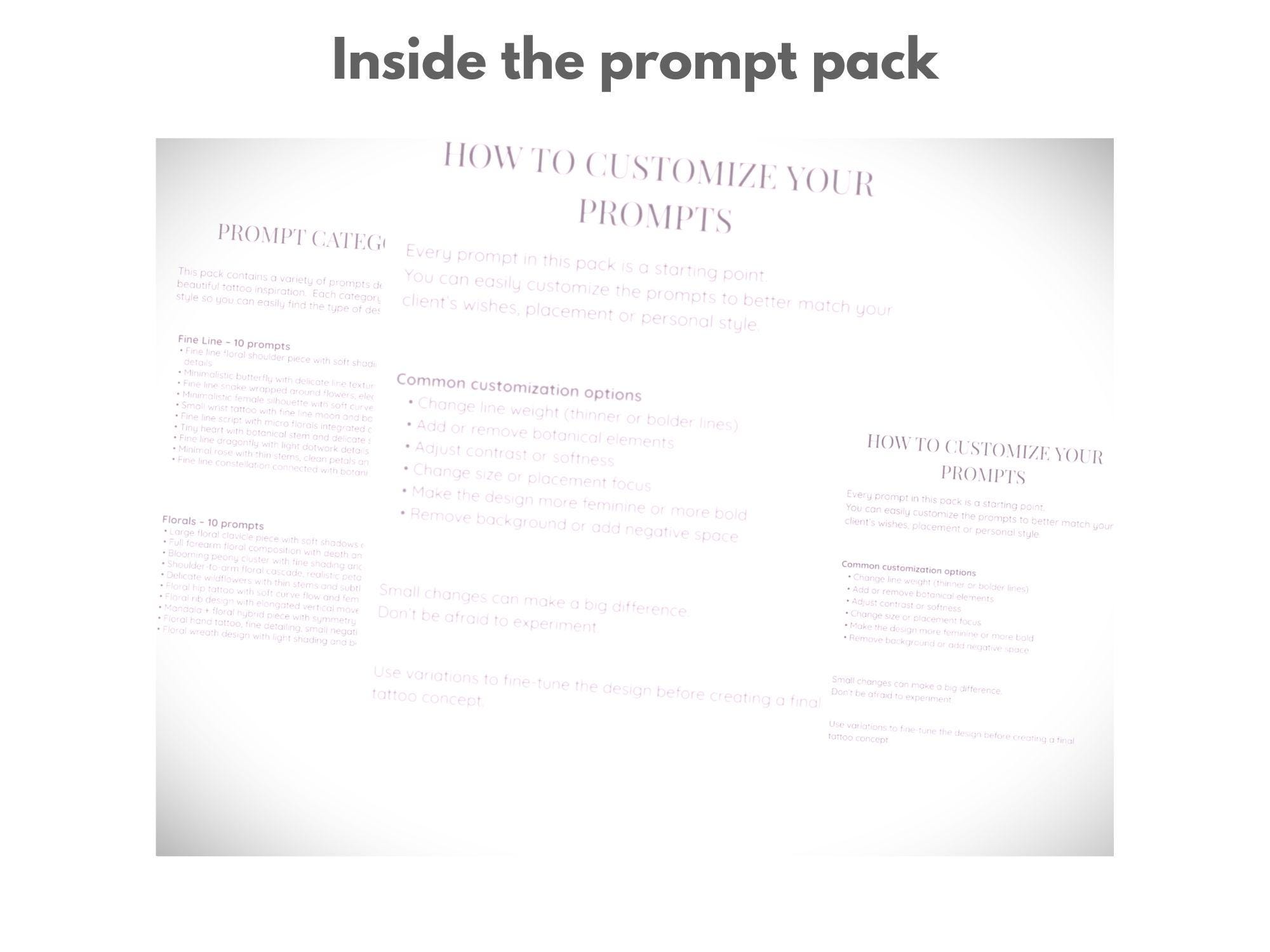 Tattoo Design AI Prompt Pack – Basic Edition | Professional Prompts for ...