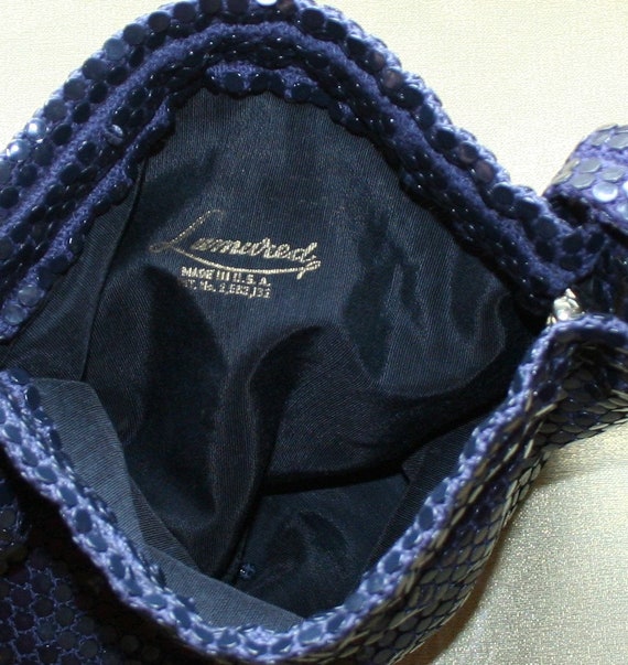 Vintage Purse Lumured Midnight Blue 1950s - image 6