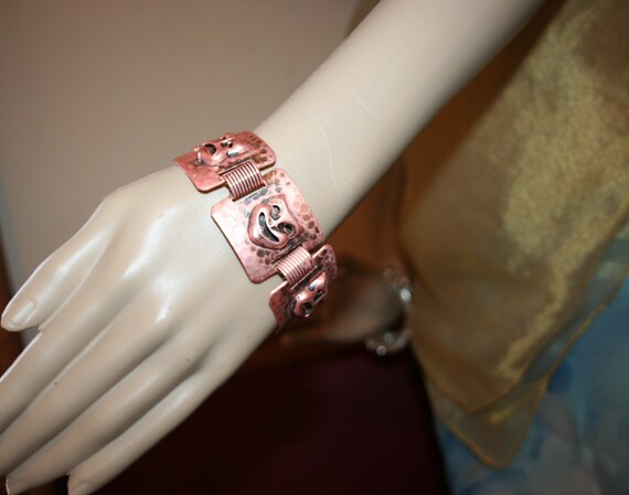 Comedy Tragedy Copper Panel Bracelet - image 7