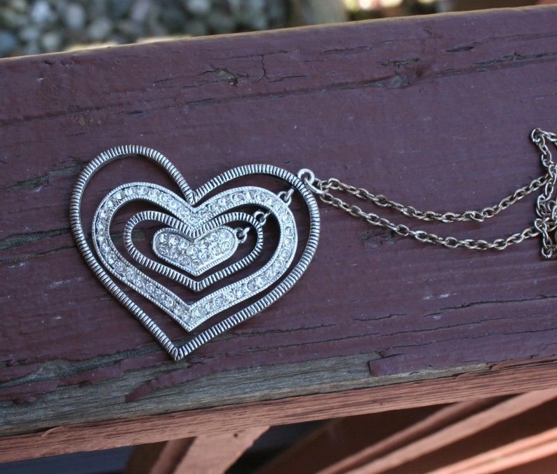 Heart Necklace Silver Chain image 1