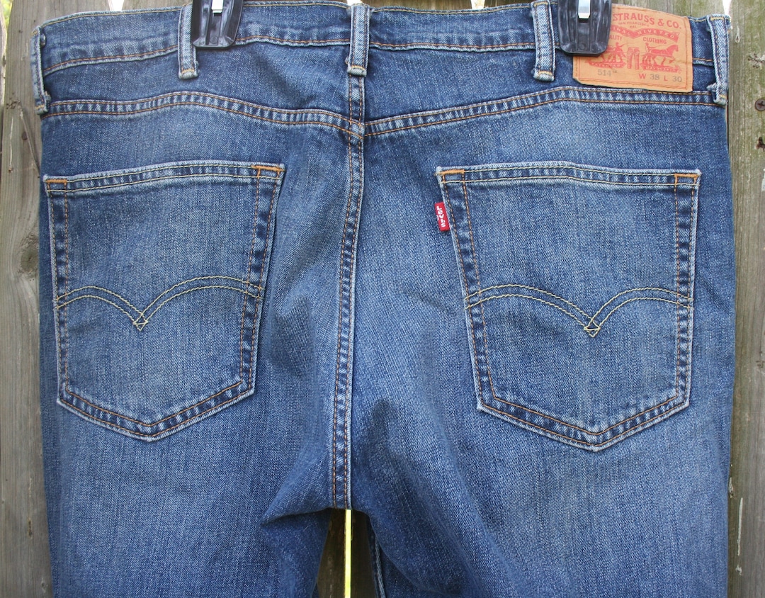 Levi Blue Jeans Red Tag 514 W38 L30 - Etsy