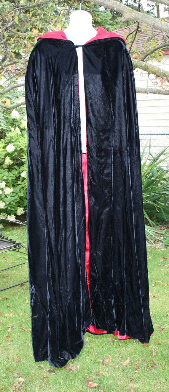 Black Velvet Cape Costume Hood