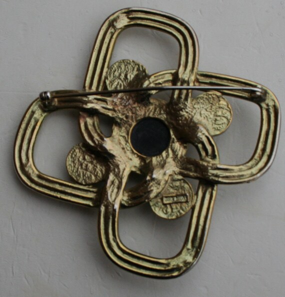 Carol Dauplaise Brooch Pin Gold Black - image 6