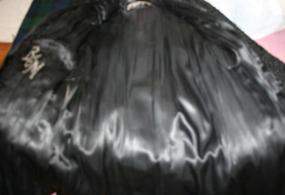Black Curly Lamb Wool Fur Coat - image 6