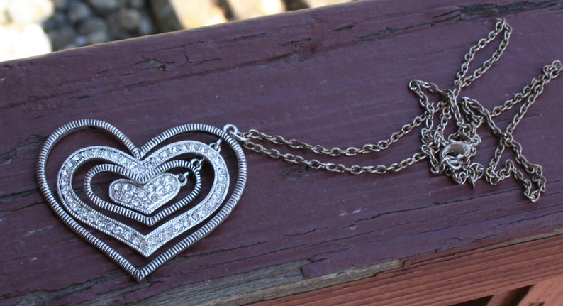 Heart Necklace Silver Chain image 4