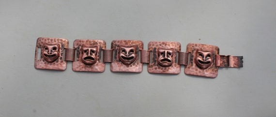 Comedy Tragedy Copper Panel Bracelet - image 3