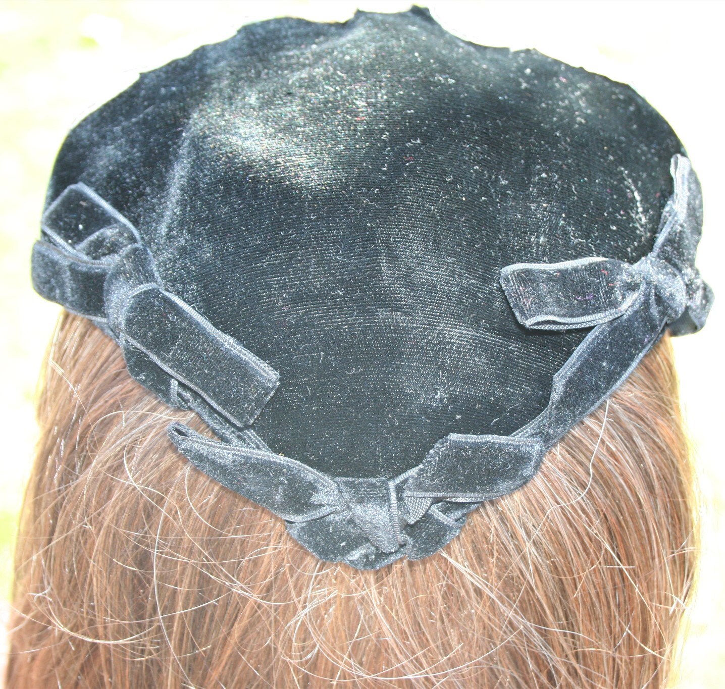 Vintage Hat Black Velvet Sequins and Pearls - Etsy